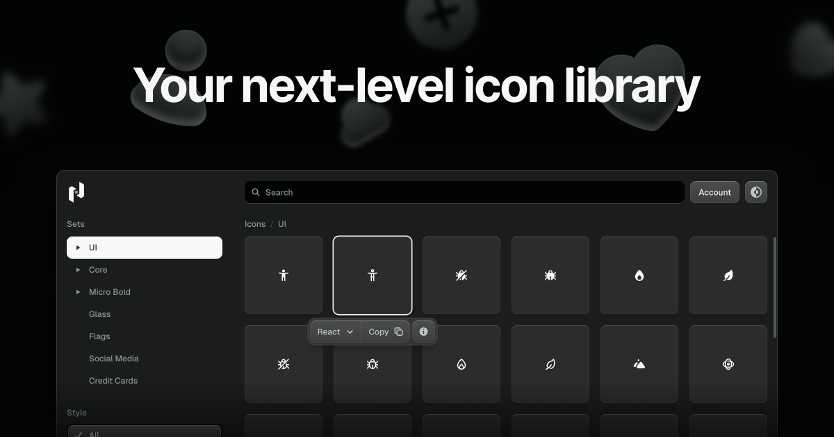 30,000+ SVG Icons for Web & UI – Manage, Browse, and Download