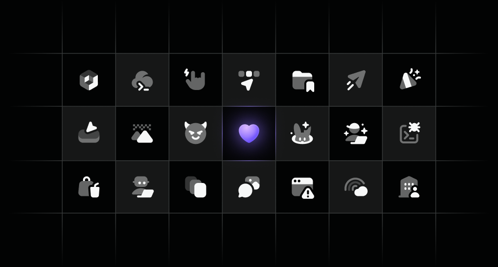 Grid of Nucleo icons