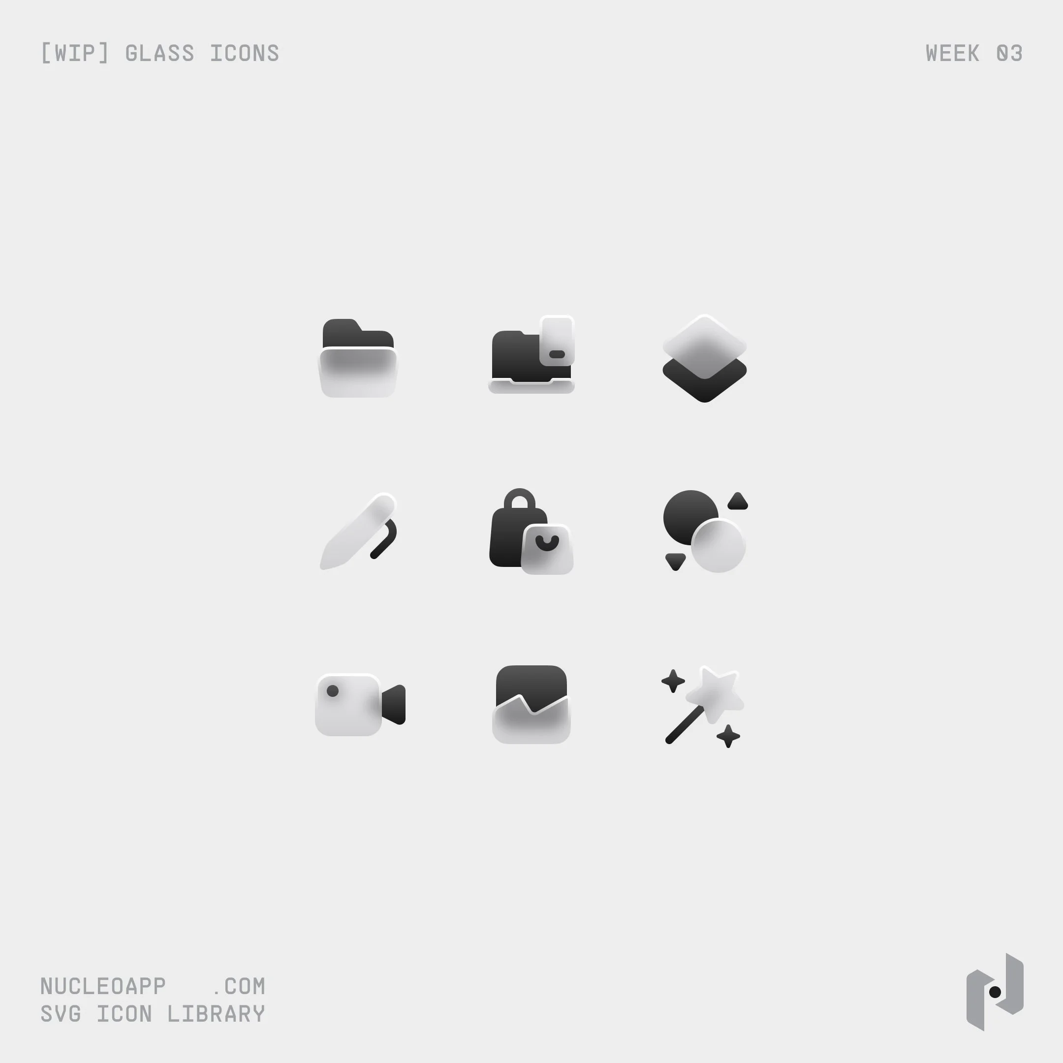 Nucleo Glass Icons preview