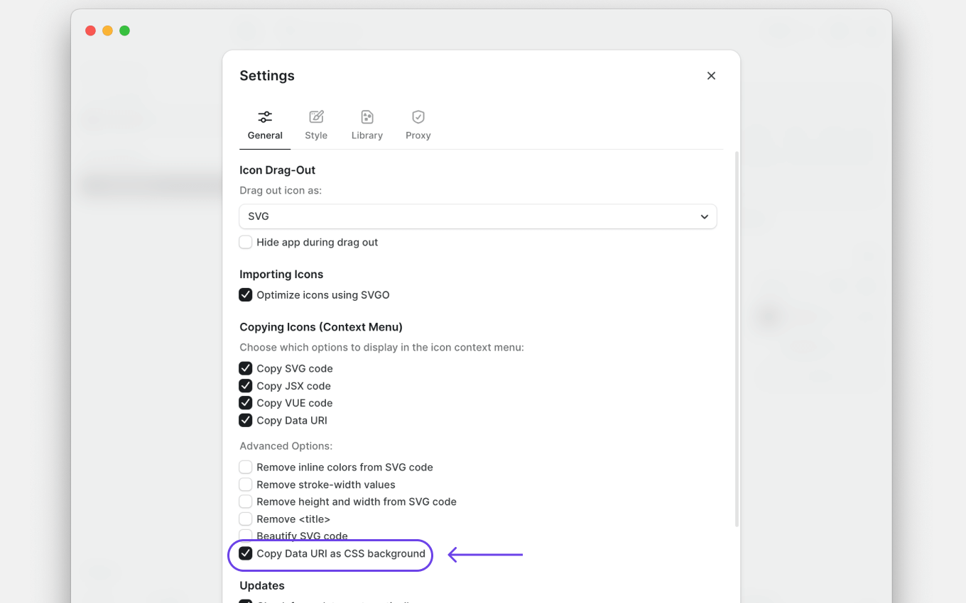 Nucleo export window