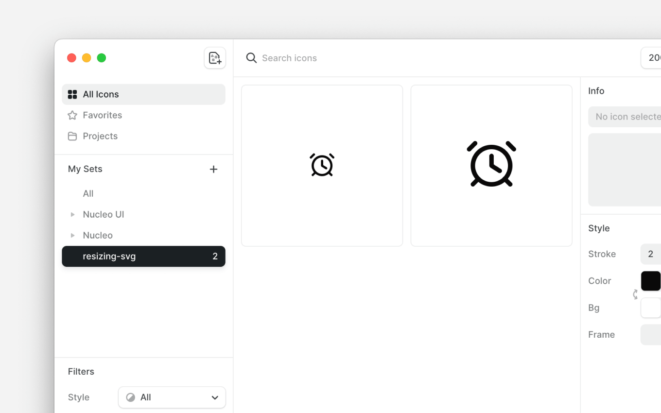 How to resize SVG icons