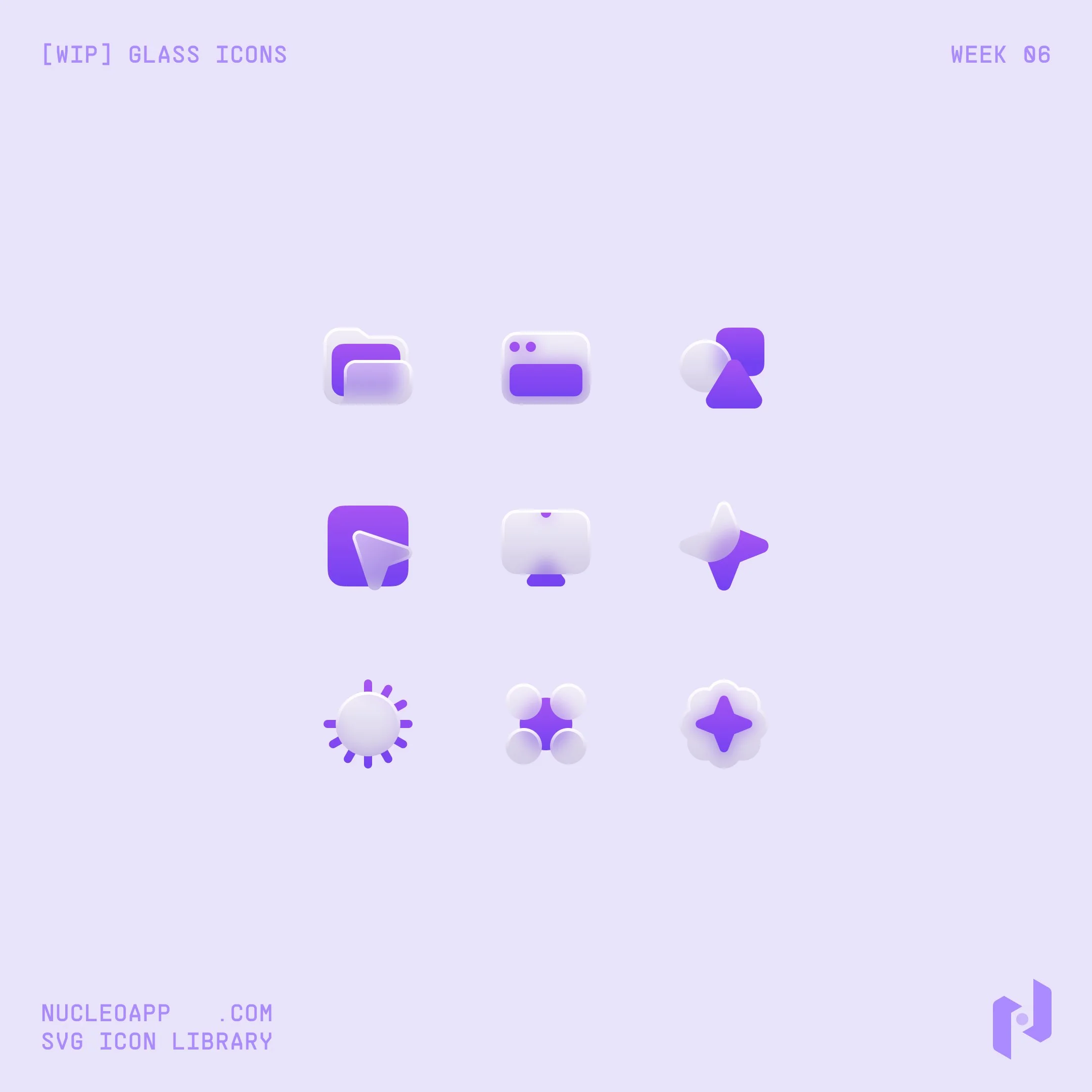 Nucleo Glass Icons preview