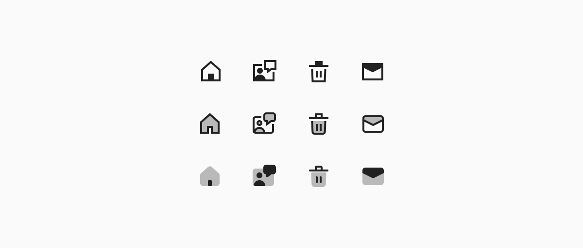 The 18px grid used to create the Nucleo icons