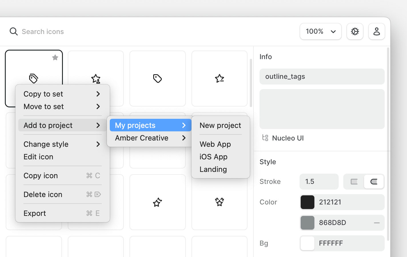 How to add icons to a Nucleo project