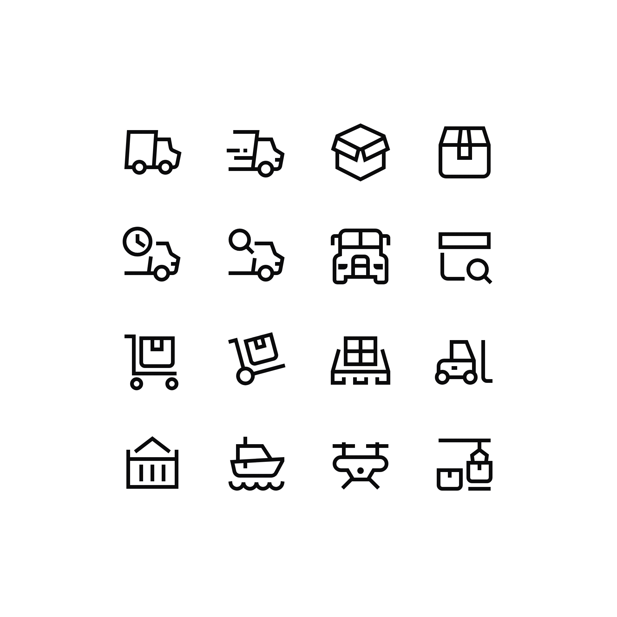 Nucleo Core outline delivery icons at 32px