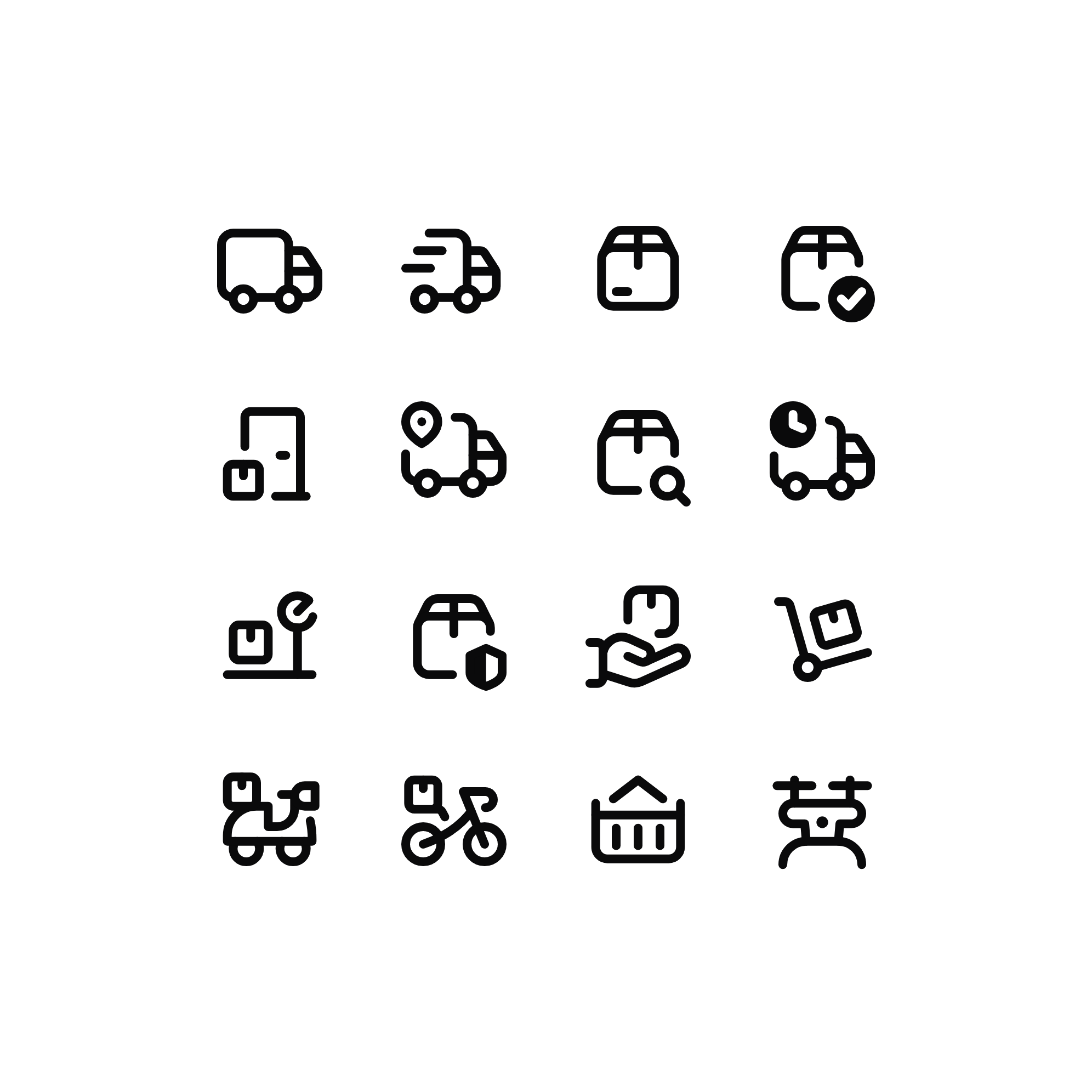 Nucleo UI outline delivery icons at 18px