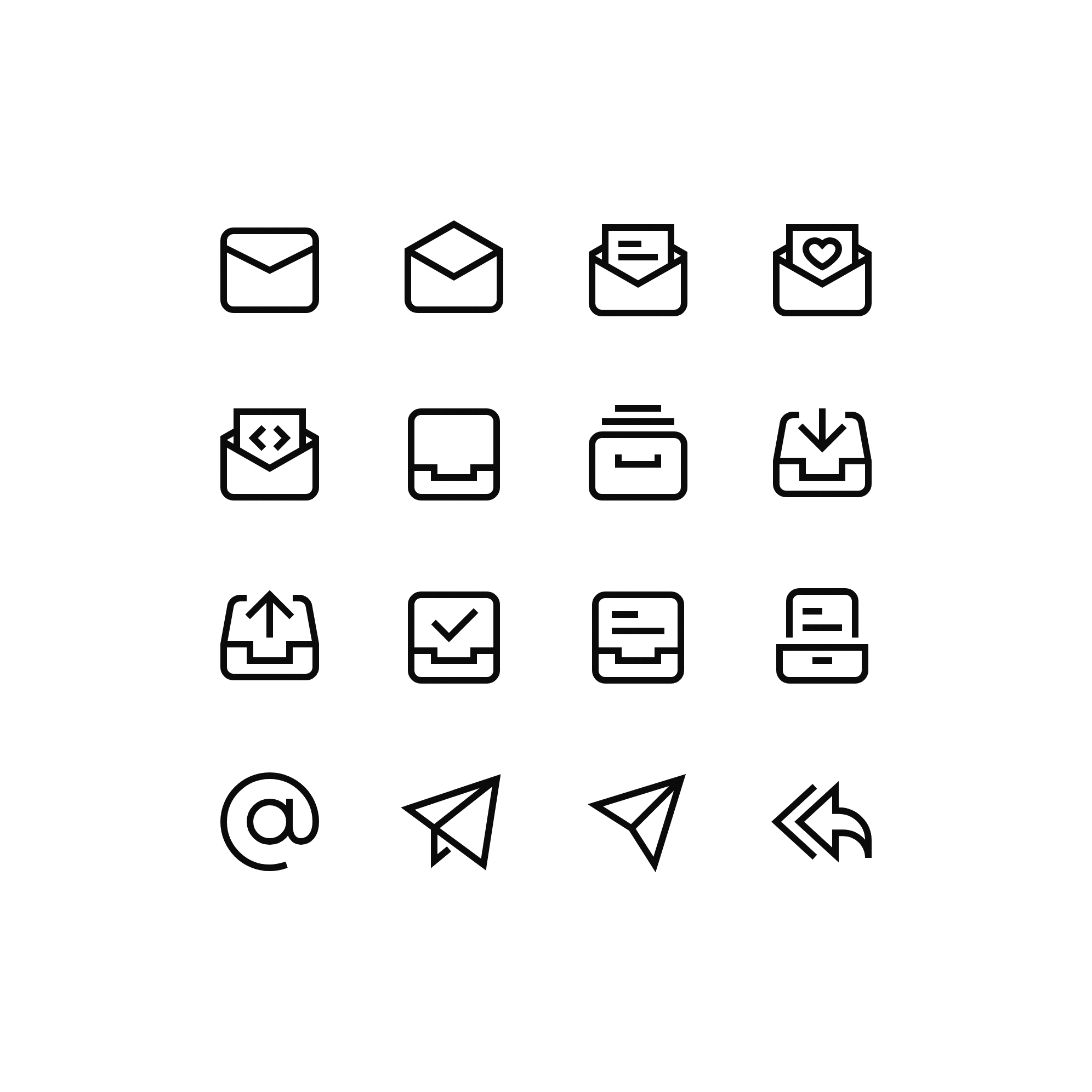 Nucleo Core outline email icons at 32px