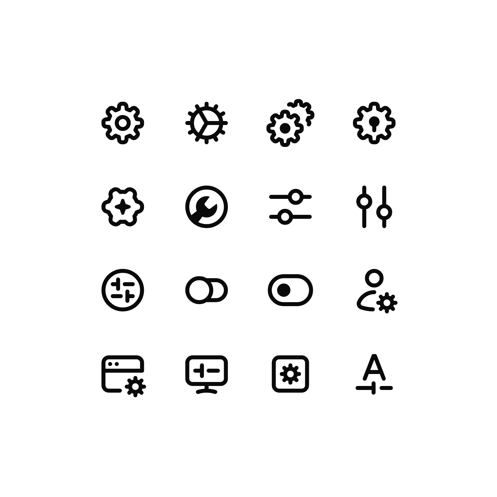 Nucleo UI outline settings icons at 18px