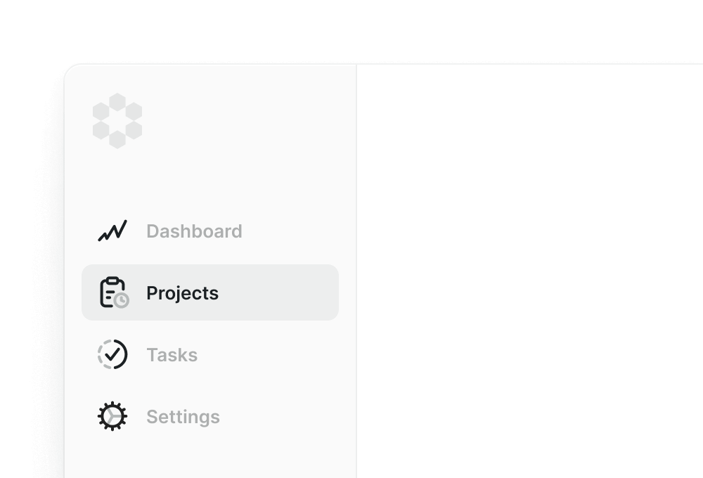 A dashboard navigation featuring the Nucleo icons