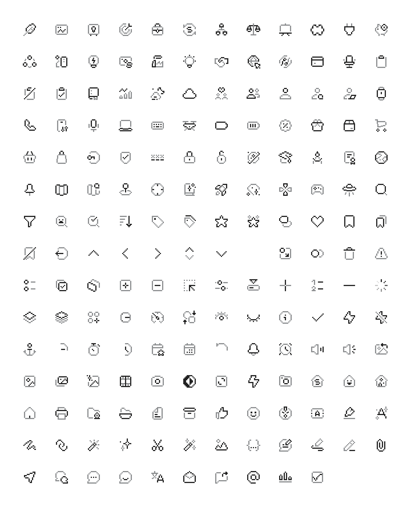 Preview of the Nucleo Pixel Essential icons