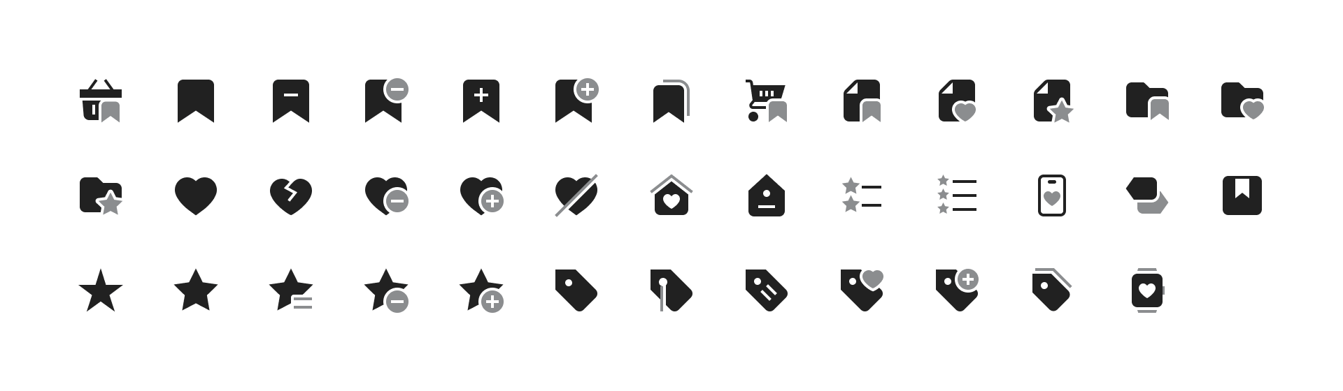Bookmarks and Favorites Icons