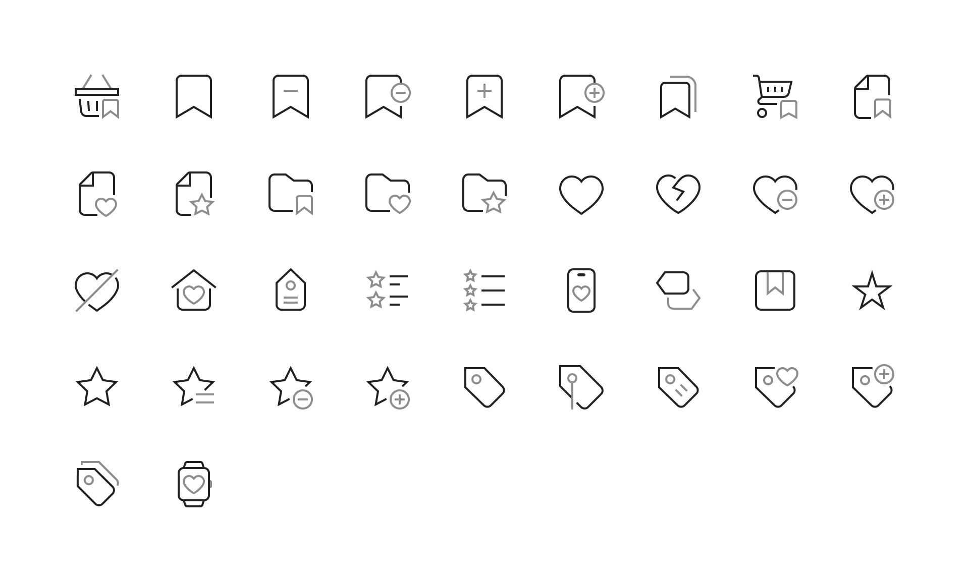 Bookmarks and Favorites Icons