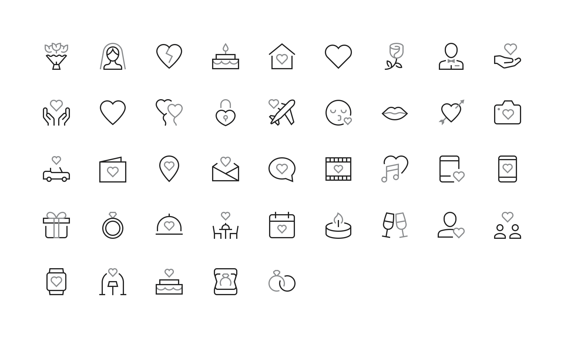 Love and Romance Icons