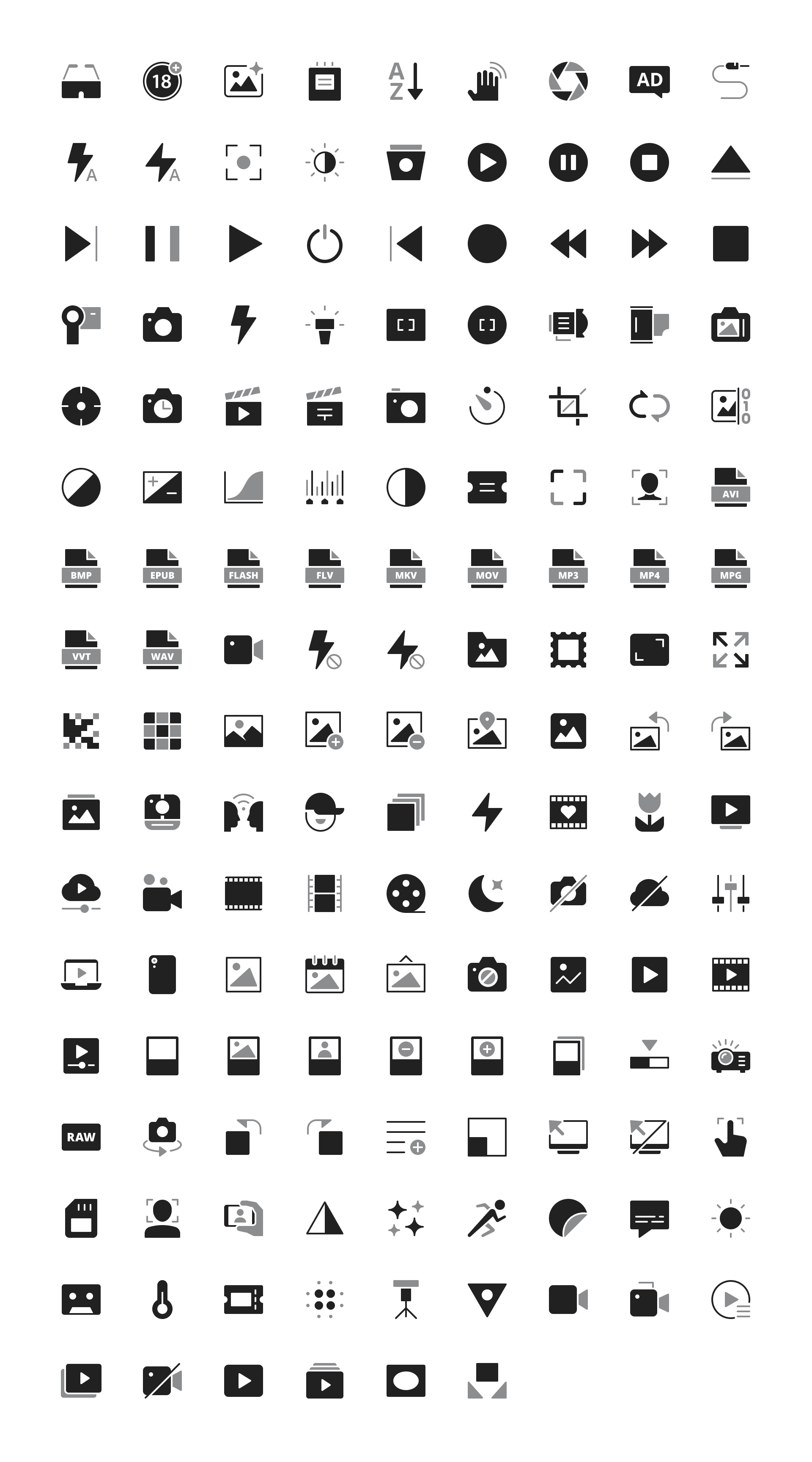 Photography and Video Icons