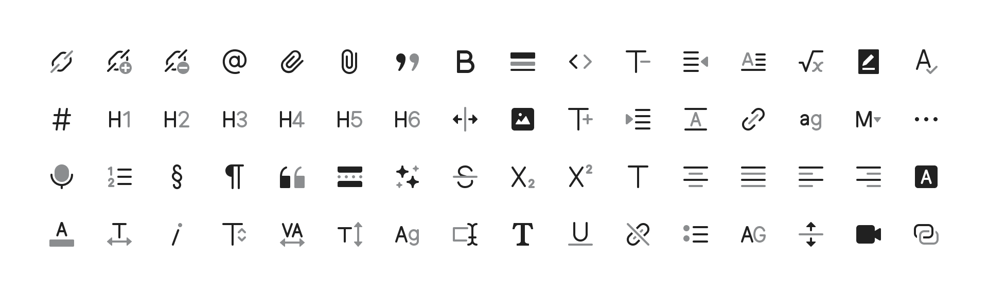 Text Editing Icons