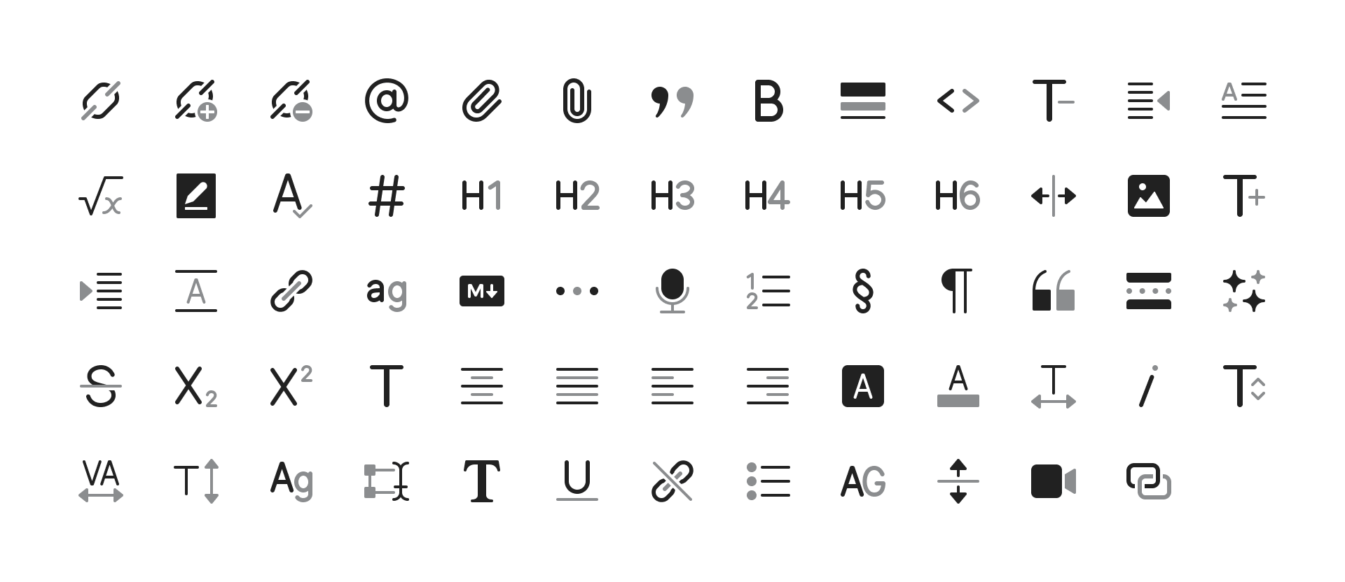 Text Editing Icons