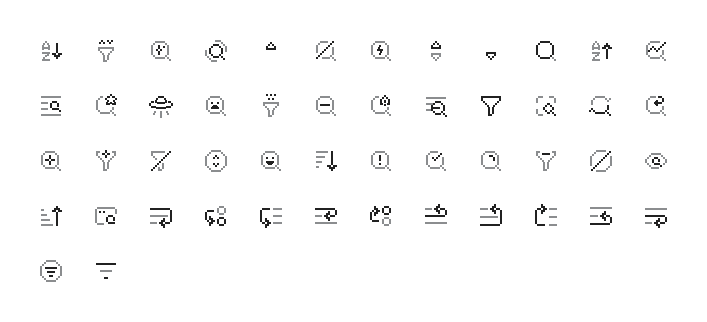 Filtering/Sorting icons