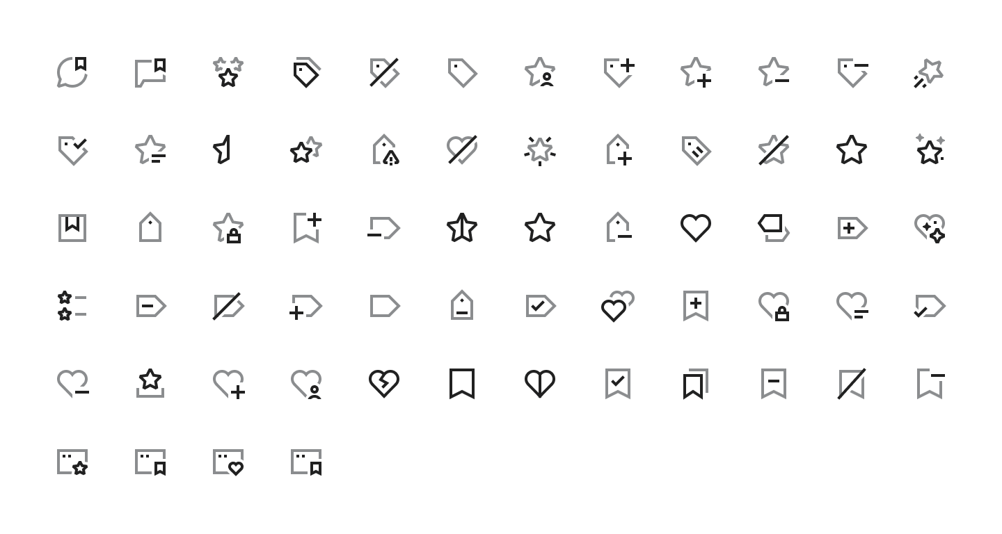 Bookmarks/Favorites icons