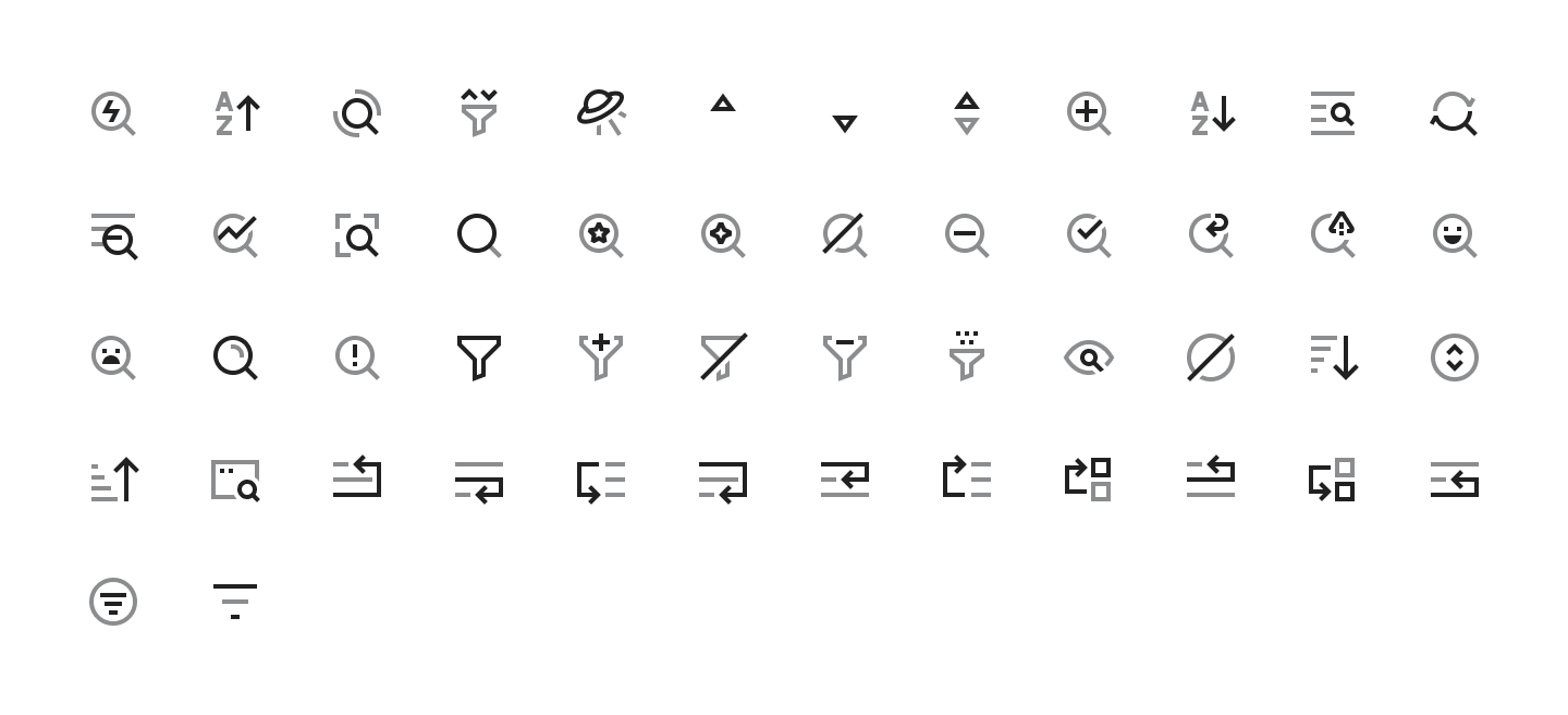 Filtering/Sorting icons
