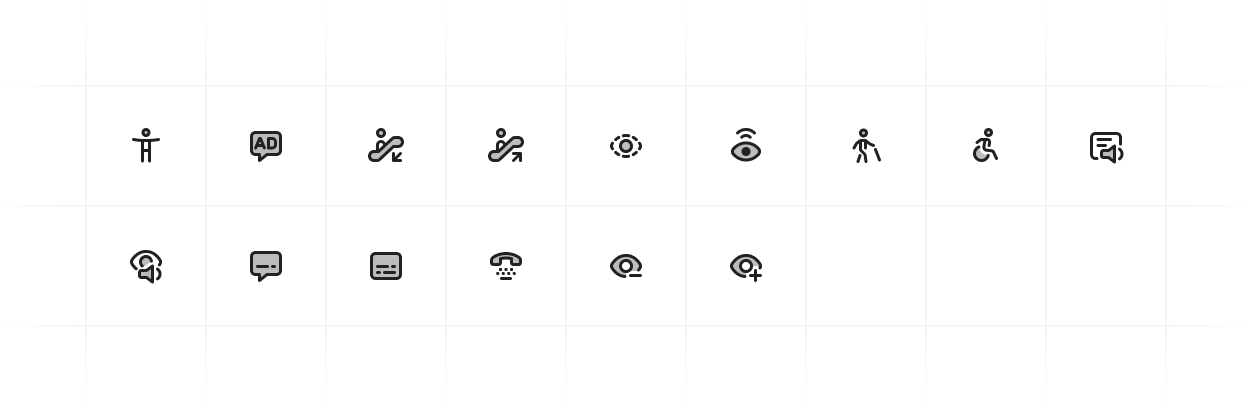 Outline Duo Accessibility Icons for UI