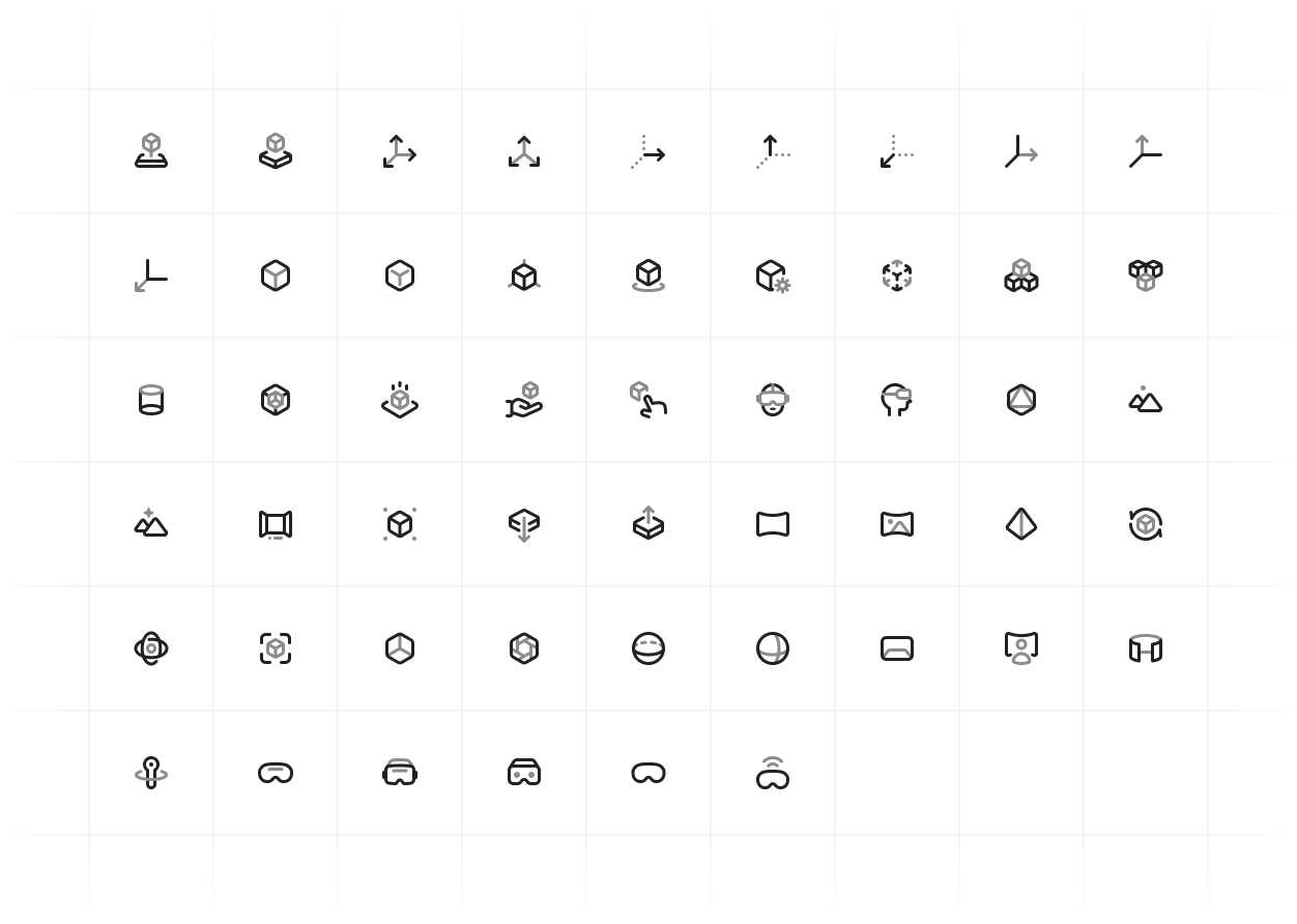 Augmented and Virtual Reality Icons for UI
