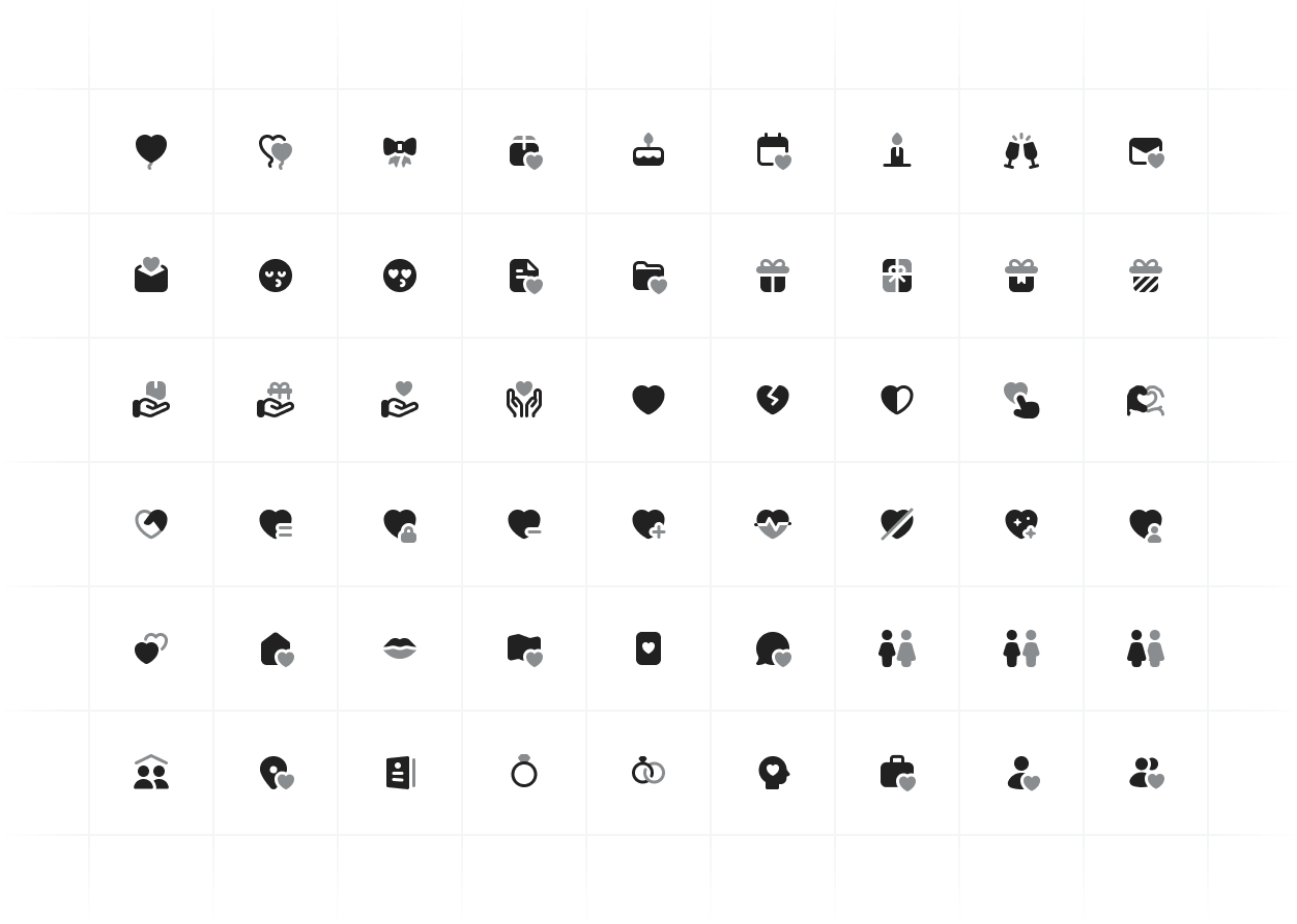 Love and Romance Icons for UI