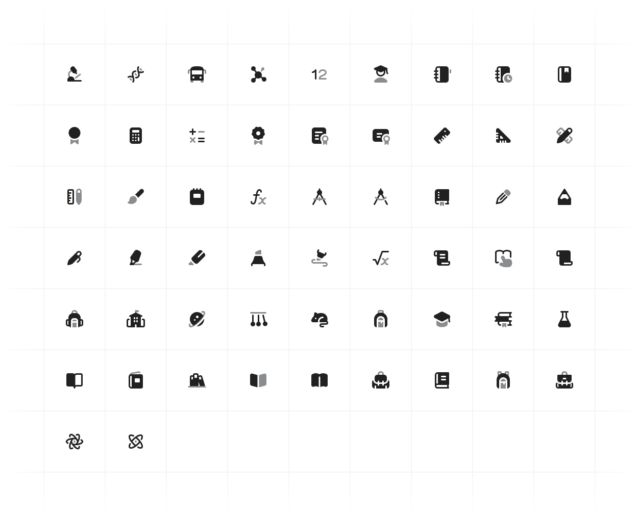 School and Education Icons for UI