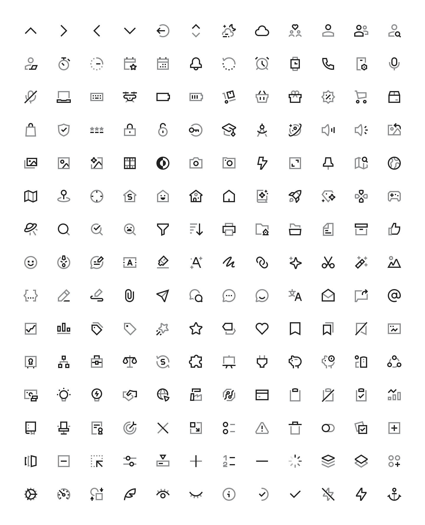 Preview of the Nucleo Sharp Essential icons