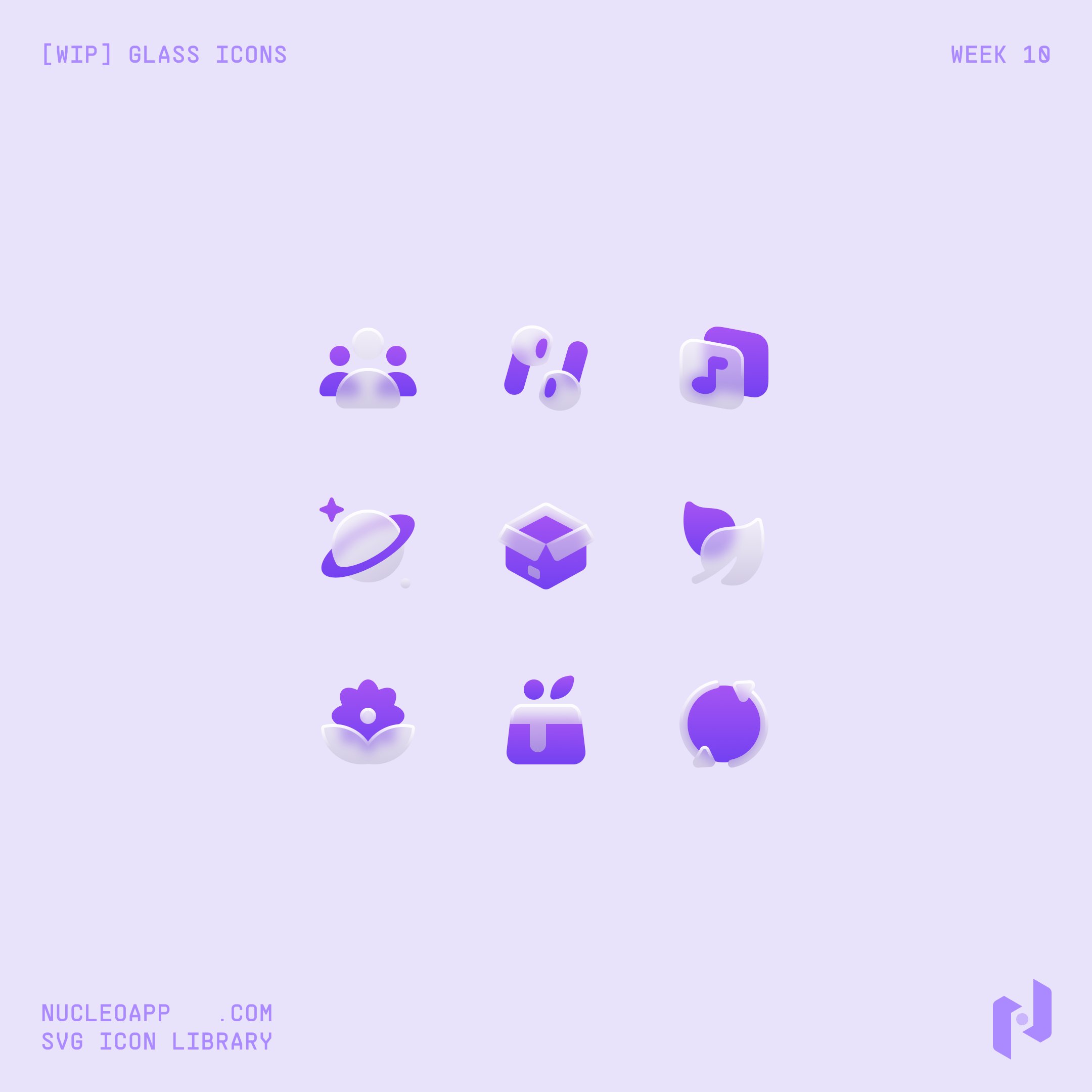 Nucleo Glass Icons preview